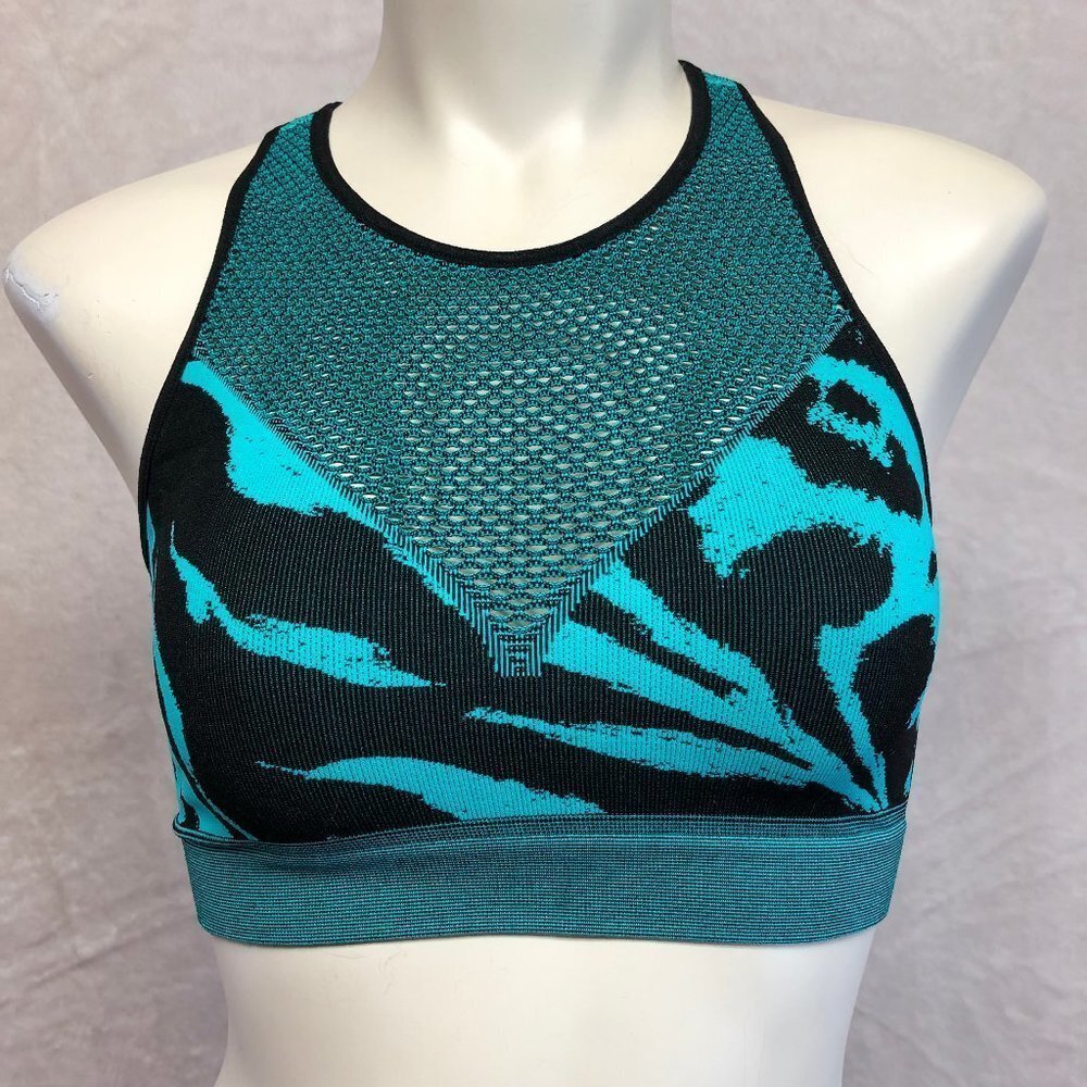 Fox Racing Teal & Black Athletic Racerback Sports Bra Size XS